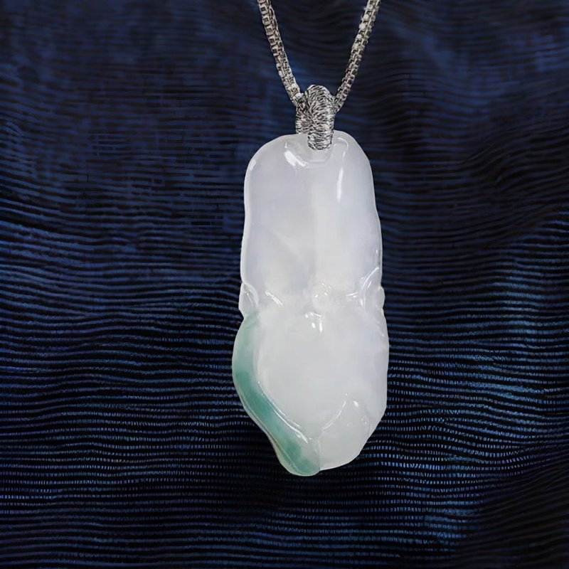 冰種翡翠荷包有魚吊墜 | 天然緬甸A貨翡翠 | 送禮 - 吊飾/掛飾 - 玉石 透明