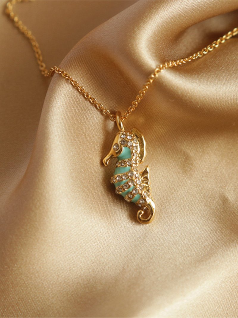 Ocean Hope Seahorse Necklace - Necklaces - Copper & Brass Gold