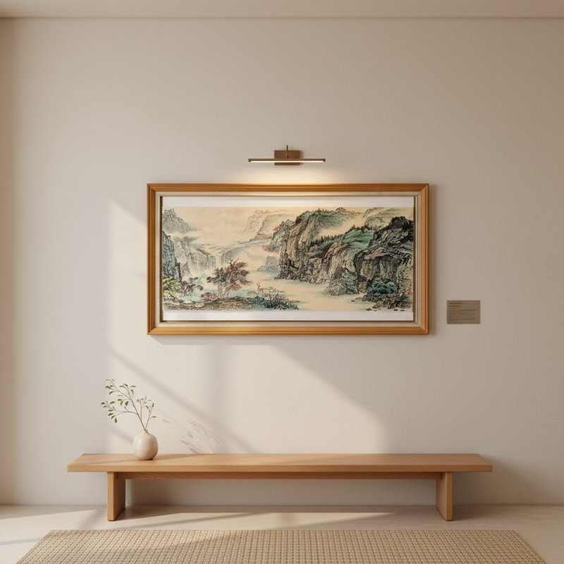 如鹿切慕溪水 聖經書畫原作 水墨設色 生宣紙 橫幅作品 - 海報/掛畫/掛布 - 紙