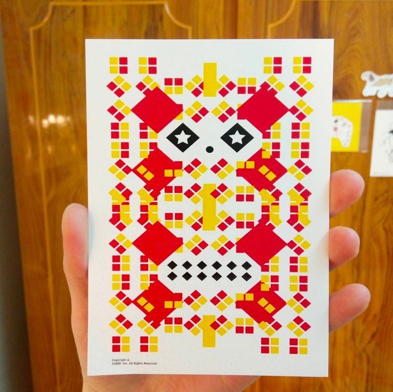 "Orange Panda" postcard birthday card design coloring illustration card this card universal card art fine arts modern lover love special fun weird special weird lovely taiwan yellow fun funny eye-catching tide art sequins flash cool different fam