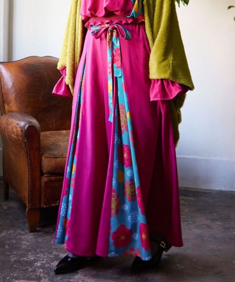 【熱門預購】花織層次和風綁帶寬褲 (3色) COT-5307 - 女長褲 - 棉.麻