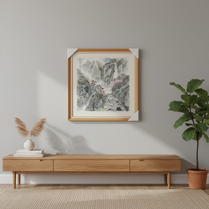 詩篇65篇 基督信仰水墨畫原作 半生熟宣紙 恩典為年歲冠冕 - 海報/掛畫/掛布 - 紙