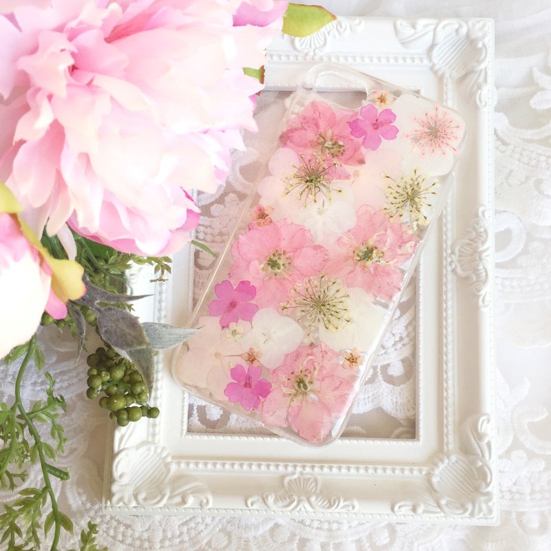 Pressed flower phone case - Pink Blossom for iphone 5/5s/SE/6/6s/6 plus/6s plus