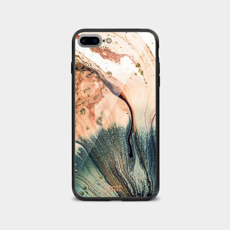 Temperament milk tea color sandpaper marble | tempered glass shell | mobile phone shell