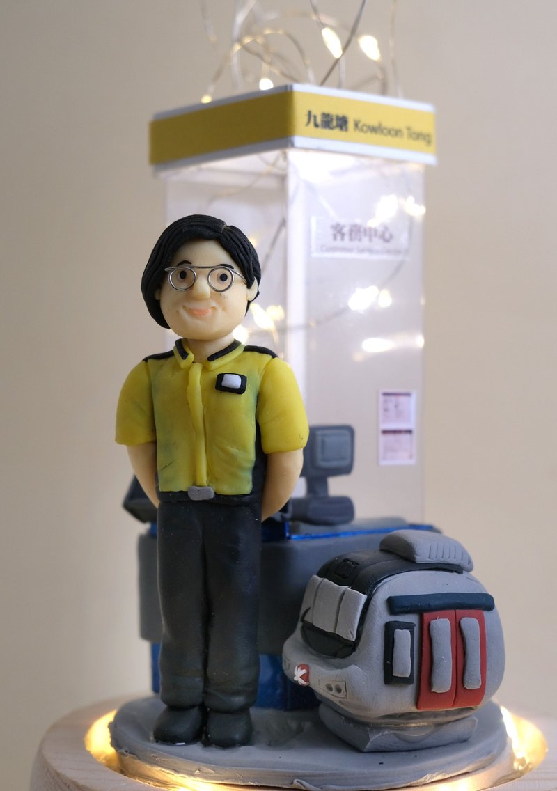 榮休記念小禮品,內有LED燈效,可客製名字.提供相片客製人物造型 - 擺飾/家飾品 - 黏土