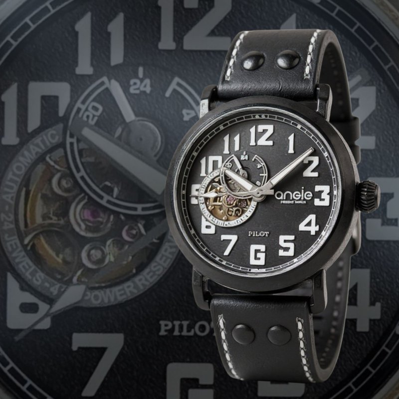 飛行系列1.0 皮帶款 黑色 - 男錶/中性錶 - 不鏽鋼