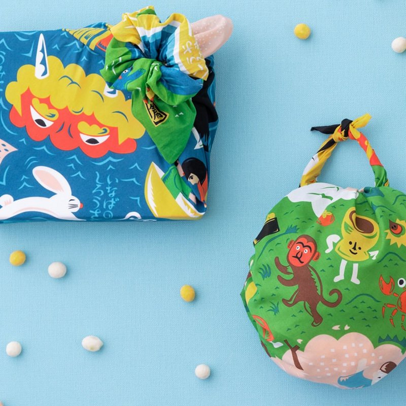 【新品預購】京都風呂敷包巾-cochae 二巾-日本童話-海(有機棉) - 其他 - 棉.麻