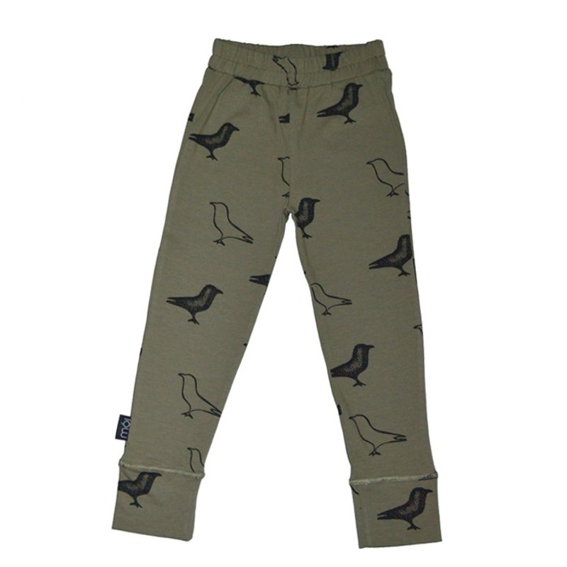 北歐有機棉童裝貼腿長褲墨綠色1歲~8歲Leggings le7