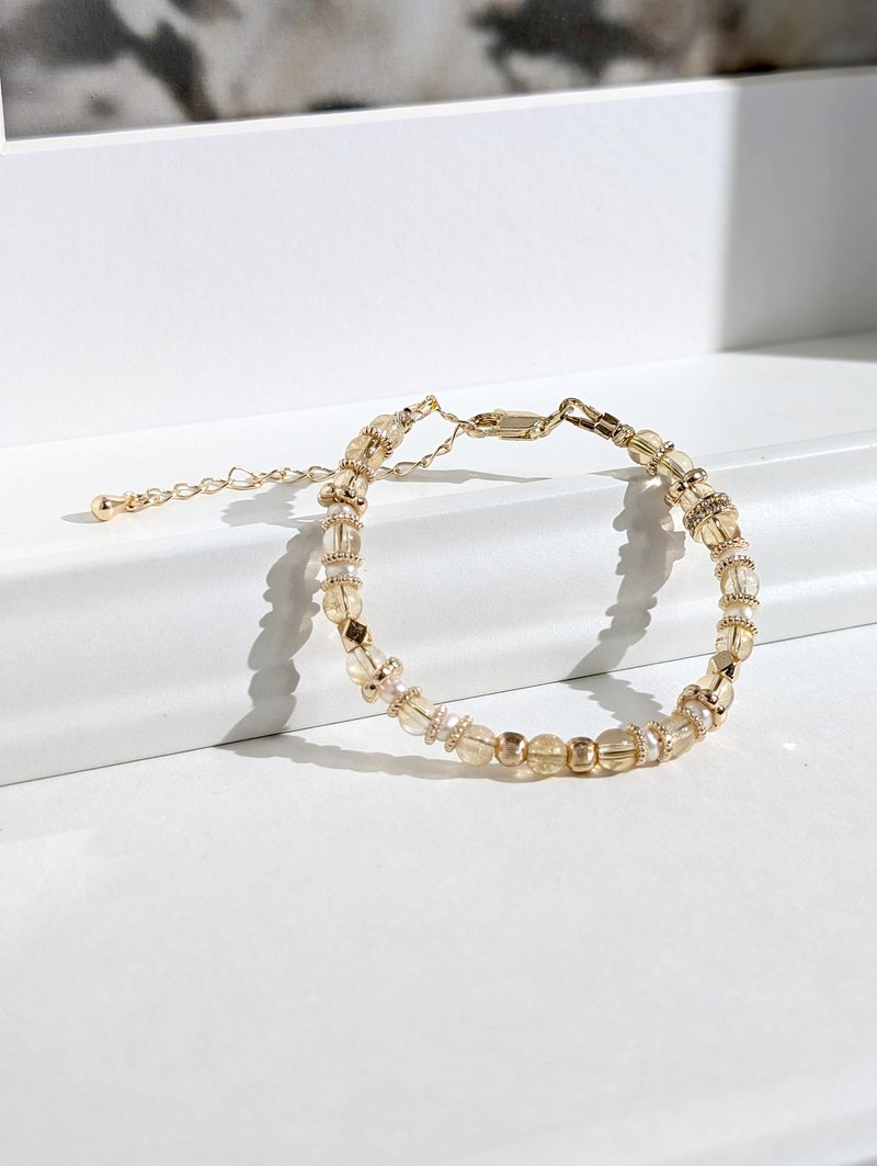 暖陽微光黃水晶手鍊 - 手鍊/手環 - 半寶石 黃色