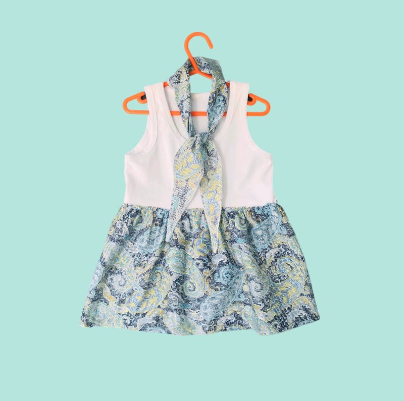 BENICIO Kids Dress with Scarf
