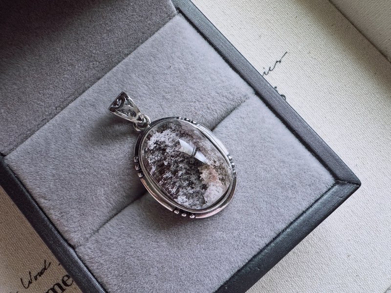 白紫粉幽靈吊墜 s925銀 - 項鍊 - 水晶