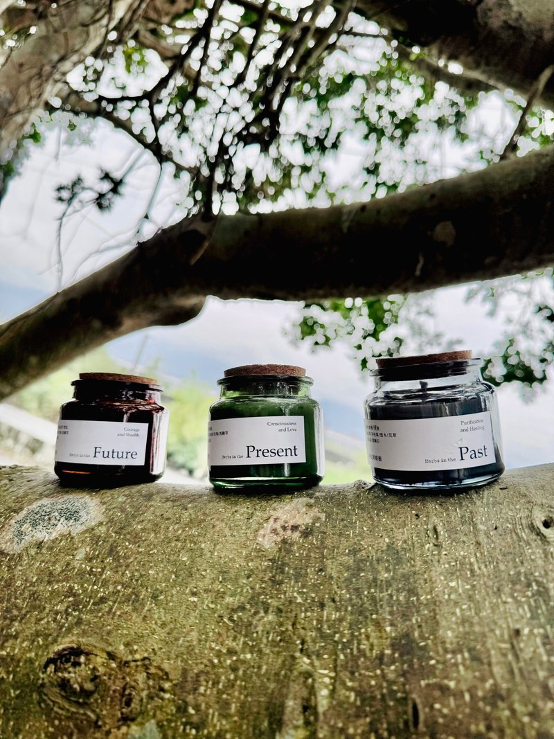 【Rose Tree】時間環。水晶藥草香氛蠟燭。魔法蠟燭 冥想舒壓療癒 - 香氛蠟燭/燭台 - 蠟 粉紅色