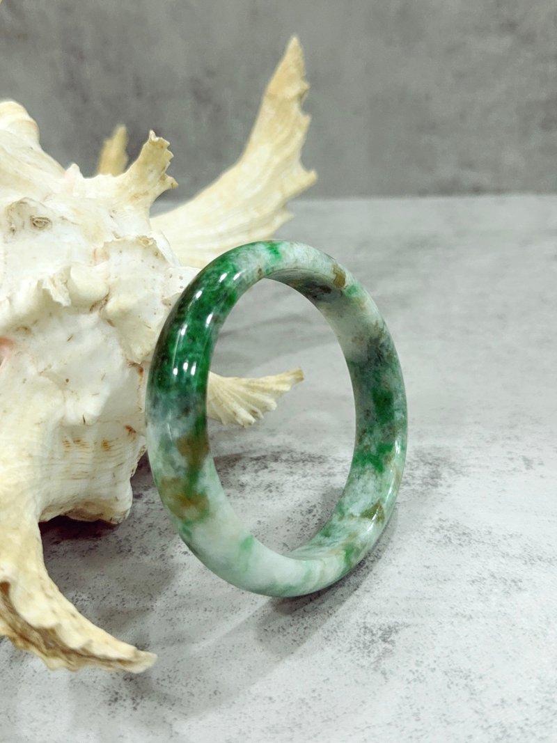 天然綠翡翠手鐲 花青 翠綠 A貨玉石 緬甸翡翠 玉石手鐲 附證 - 手鍊/手環 - 玉石