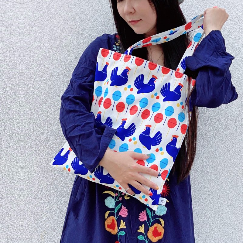 【錦源興】雞蛋冰提袋 l 托特包 購物袋 帆布袋 大容量 A4 印花 - 側背包/斜背包 - 聚酯纖維 多色