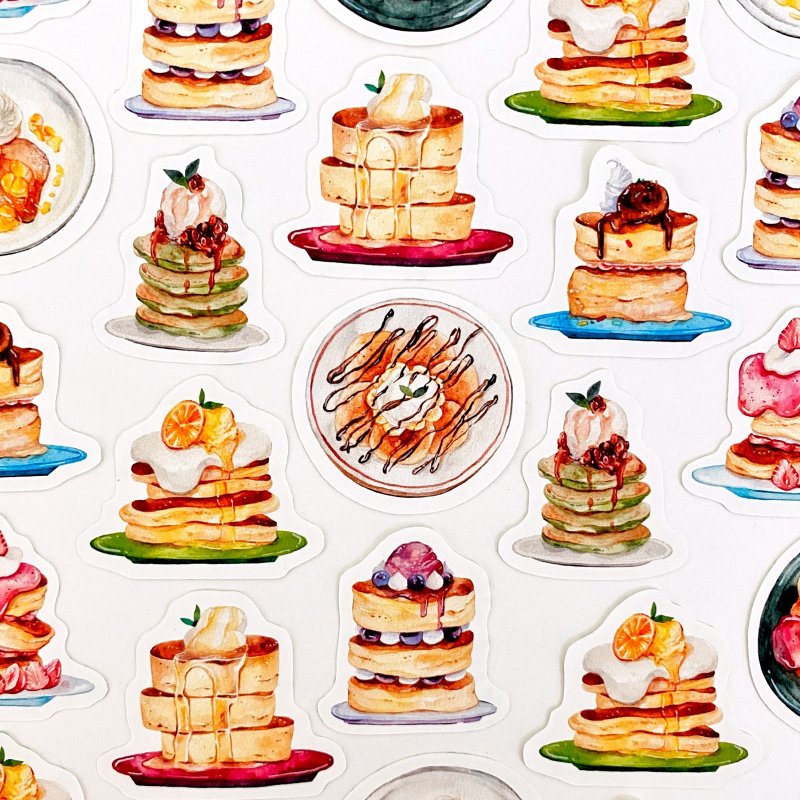 パンケーキ フレークシール - 貼紙 - 紙 多色