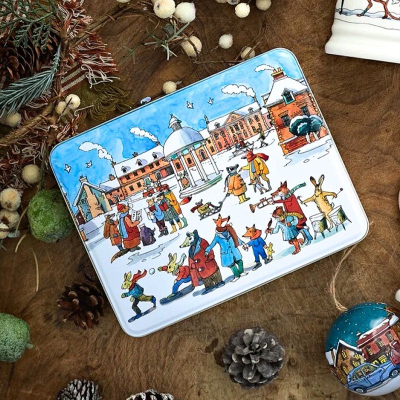 聖誕冬之景長方糖果禮盒【英國糖迷你包4包入】 - 零食/點心 - 其他材質 藍色