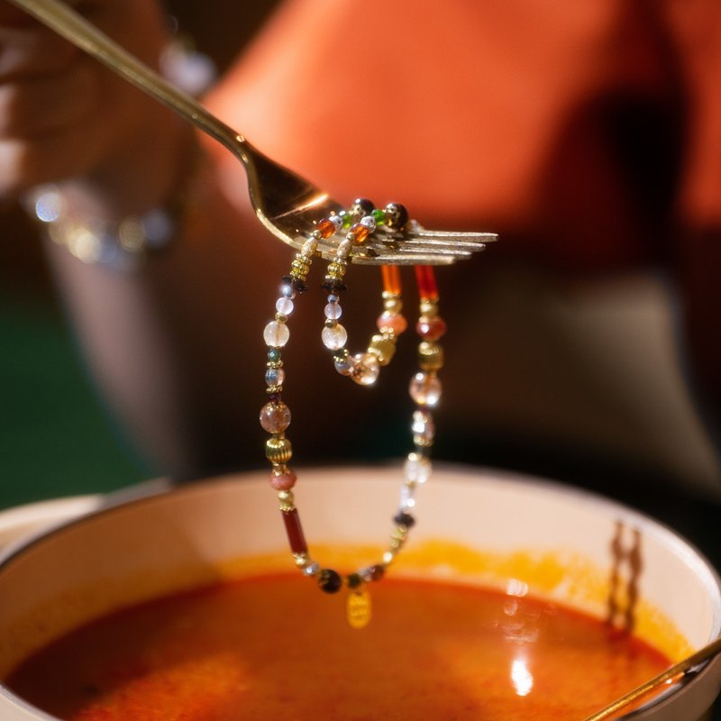 13 N的香氣 l 紅玉髓紅銅鈦紅虎眼雙圈手鍊 C1727 - 手鍊/手環 - 寶石