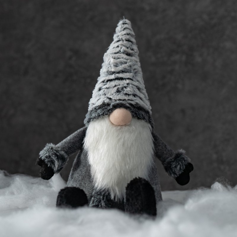 寒冬地精Cold Winter Gnome Decor|聖誕擺飾|交換禮物|24小時出貨 - 擺飾/家飾品 - 棉.麻 灰色