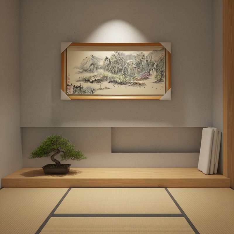 滿心盼漁歸 水墨設色原作 生宣紙 山水詩境橫幅 - 海報/掛畫/掛布 - 紙