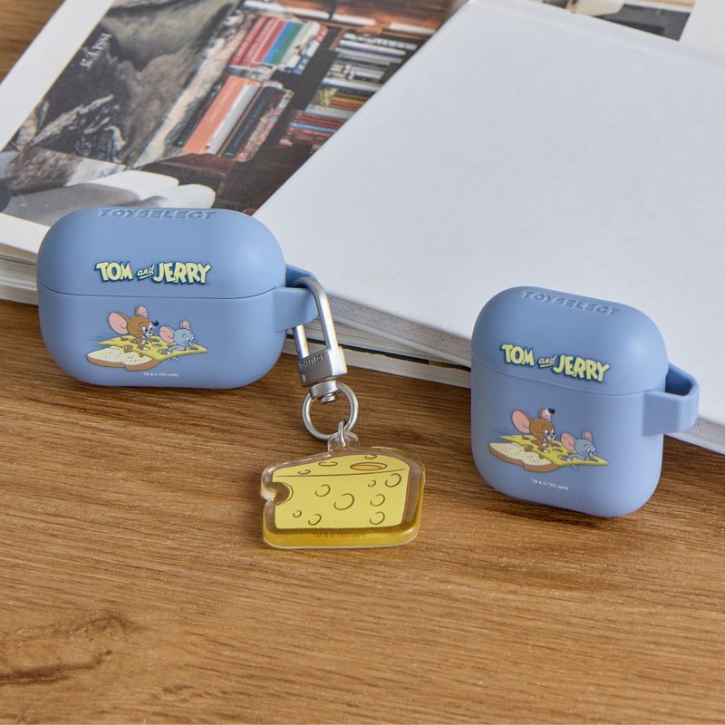 湯姆貓與傑利鼠起司逃跑強悍防摔AirPods保護套(附吊飾) - AirPods/耳機保護套 - 塑膠 多色