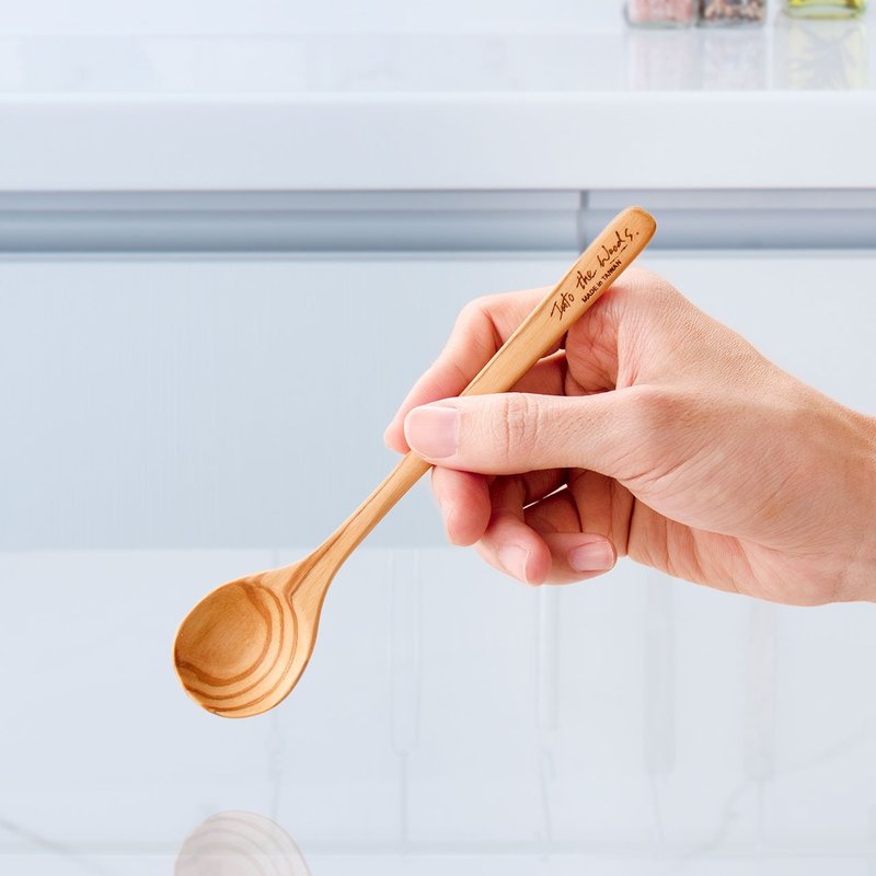 Round head olive wood spoon 16 cmsingle Shop Into The Woods Olivewoods Cutlery & Flatware