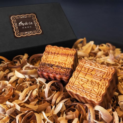 Peace and Joy Embossed Log Mooncake Magnets 2-Pack - [Domestic Materials/Mooncake Series]