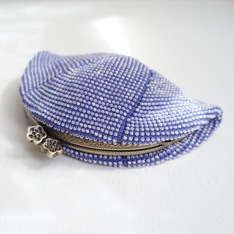 Ba-ba handmade Seedbeads crochet pouch No.1507 - 化妝包/收納袋 - 其他材質 紫色