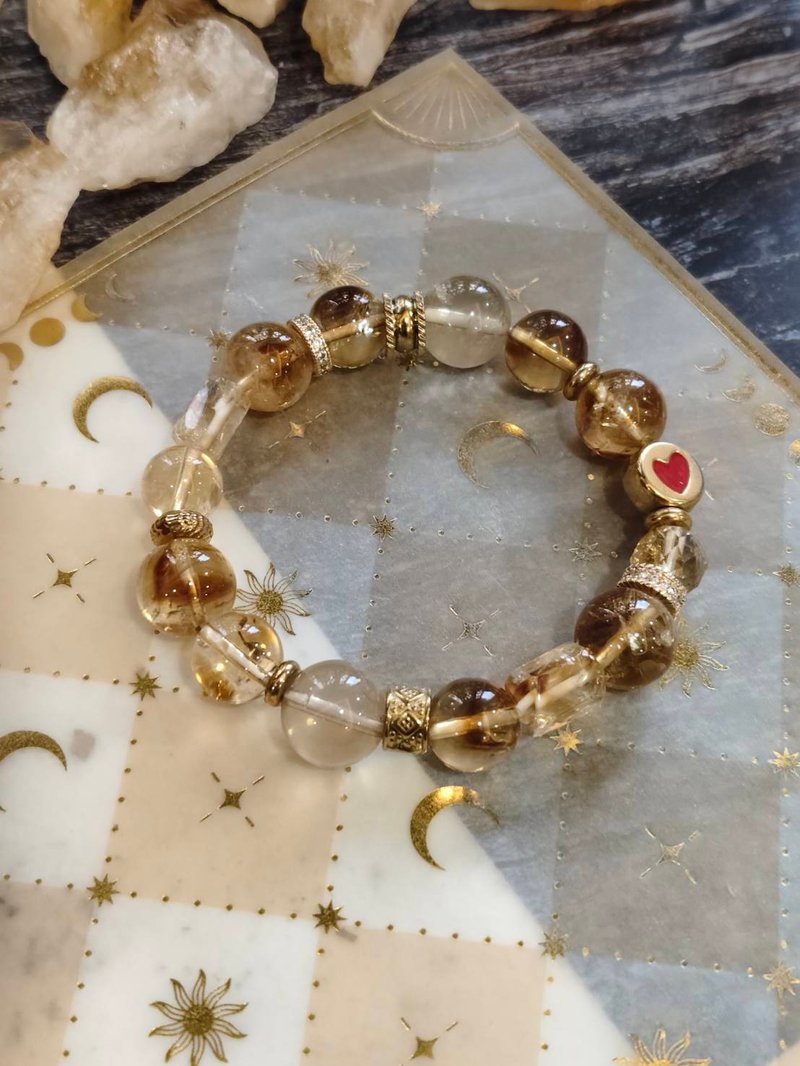 客製化水晶礦石手鍊  太陽之心  自信與豐盛水晶手鍊 - 手鍊/手環 - 水晶