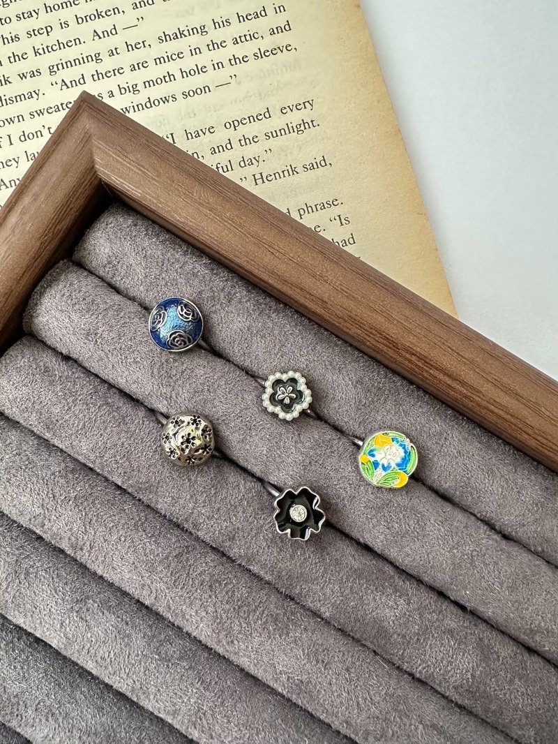 不銹鋼 特色鈕扣戒指 - 戒指 - 不鏽鋼