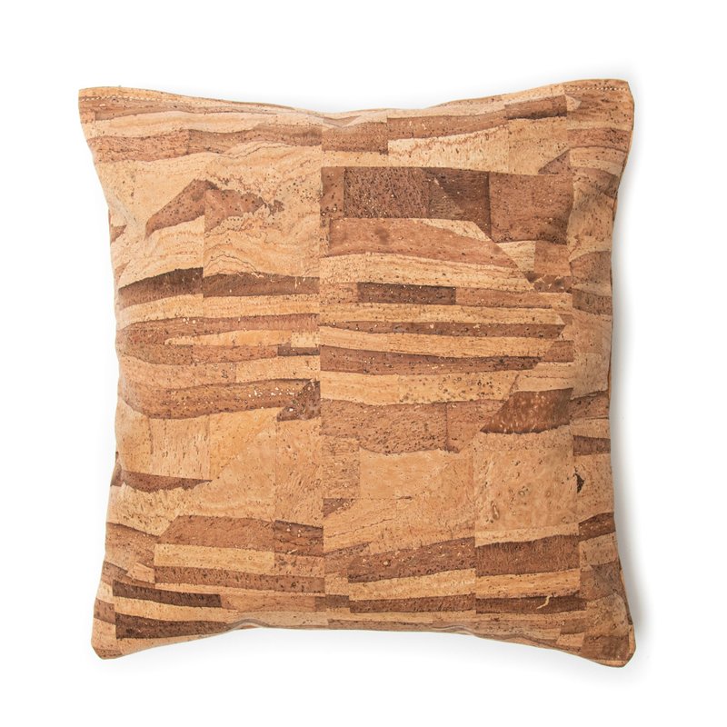 コルクレザークッションカバー (Mosaic) - 枕頭/抱枕 - 環保材質 咖啡色