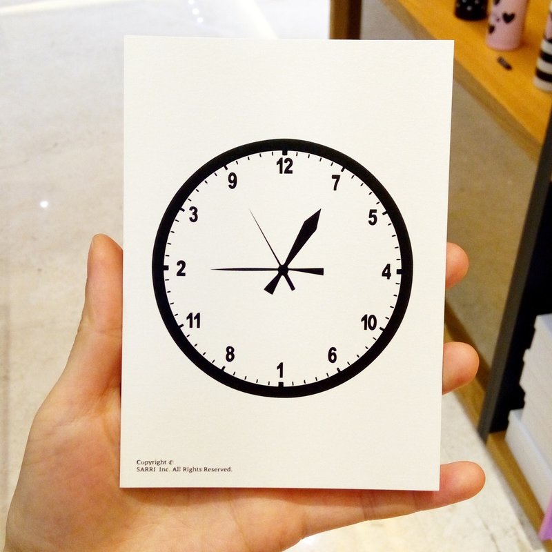 "Chaotic Clock" Postcard Birthday Card Design Coloring Illustration Drawings Card Universal Card Art Fine Art Modern Lovers Love Special Interesting Weird Features Weird Cute Taiwan Yellow Fun Funny Eye-catching Tale of Art Sequins Glitters Cool