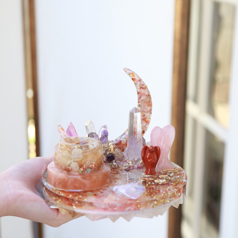 奧根海底輪月光塔 - 擺飾/家飾品 - 水晶 橘色