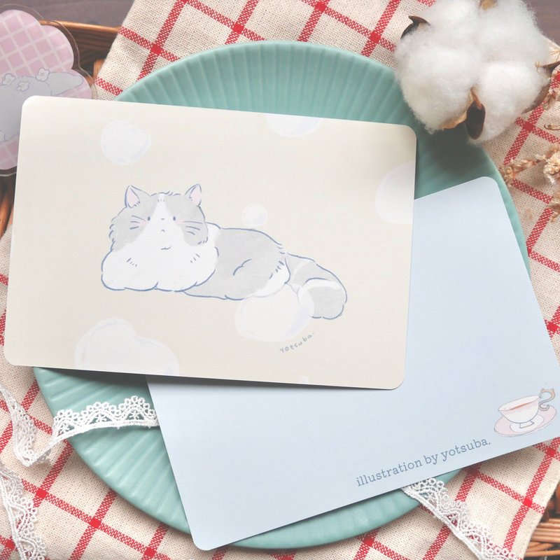 ポストカード シャボン玉ねこ - 卡片/明信片 - 紙 黃色