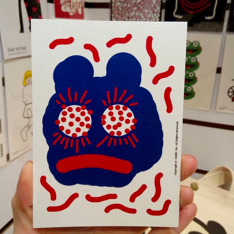 「藍臉驚恐」明信片 生日卡 設計 著色 插畫 繪本 卡片 萬用卡 藝術 美術 現代 情人 愛 特別 有趣 怪 特色 怪異 可愛 台灣 黃色 好玩 有趣 搶眼 潮 藝術 亮片 閃 酷炫 不一樣 名牌 本土 外國人 送禮 禮物 觀光 風格 品味 驚喜 美好 旅途 旅行 快樂 幸福 希望 祝福 心 結婚 求婚 送 限定 獨家 情人節 感謝卡 感恩 原創 文創 鼓勵 postercard birth