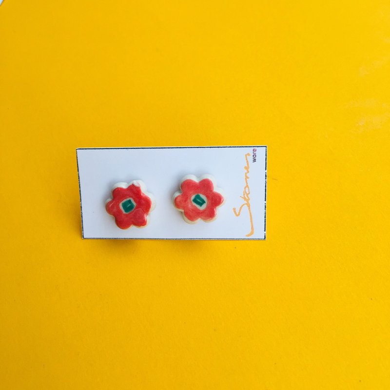 Ceramic earrings blossom 002