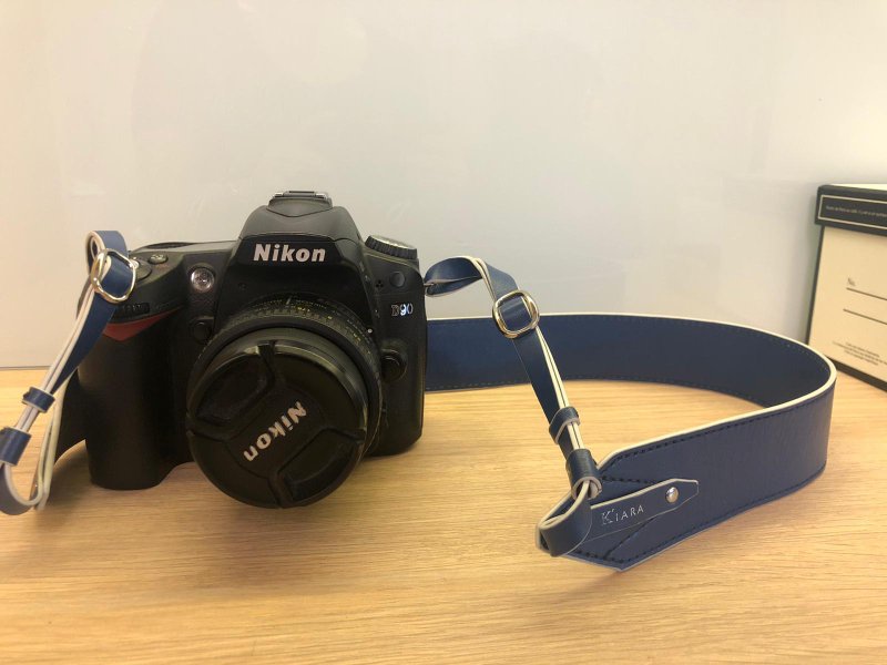 Cara Italian Leather Camera Strap (Blue)