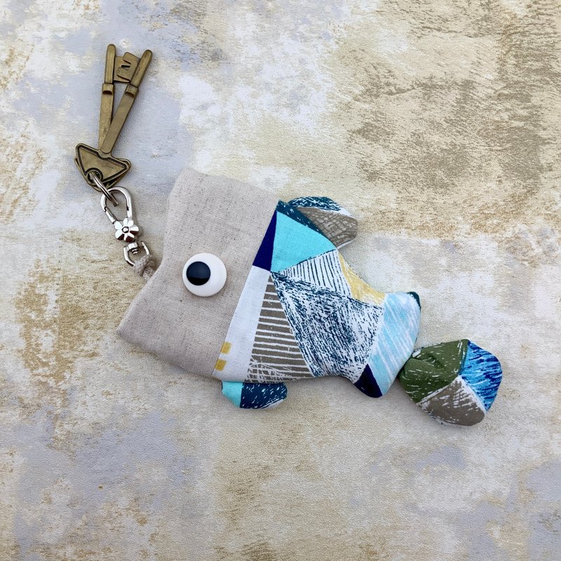 可愛魚魚鑰匙包 - 鑰匙圈/鑰匙包 - 棉.麻