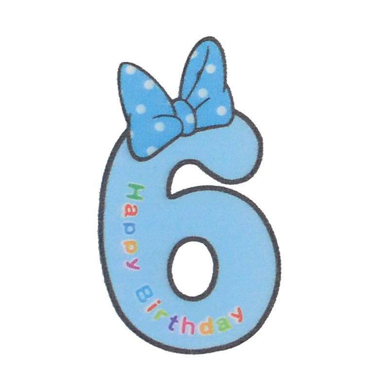 6 year old baby candle-blue