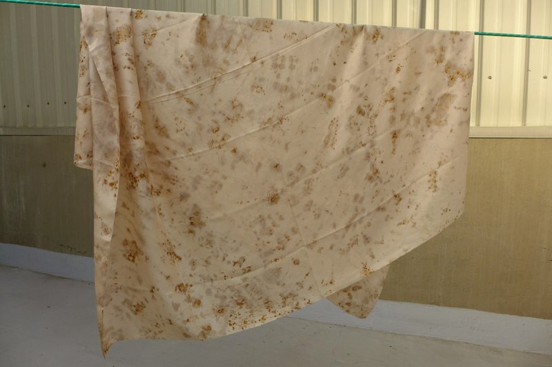 鏽染絲方巾 - 絲巾 - 絲.絹