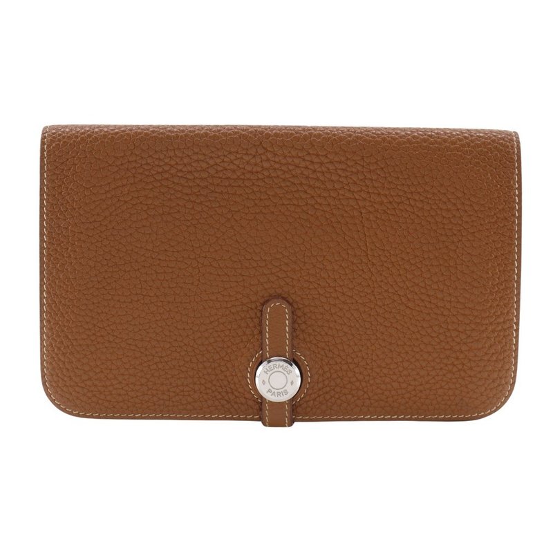 【日本直送】エルメス HERMES ドゴンGM 長財布 トリヨンクレマンス ゴールド 茶 ユニセックス【中古】 - 錢包/皮夾/長短夾 - 真皮 咖啡色