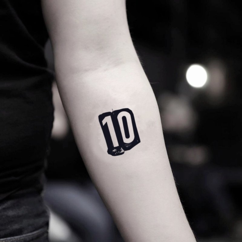 Number 10 Temporary Fake Tattoo Sticker (Set of 2) - OhMyTat