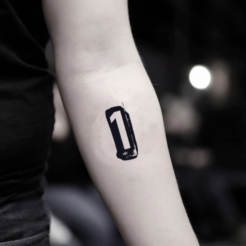 OhMyTat 1號數目字 Number 1 刺青圖案紋身貼紙 (2 張)