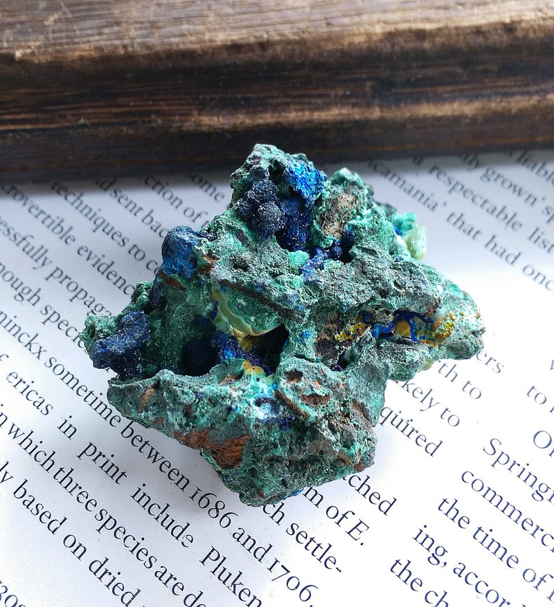 Azurite 湖北產地 藍銅礦 珪孔雀石 共生礦 天然礦石 原礦 - 擺飾/家飾品 - 其他材質