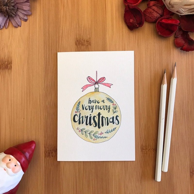 CHRISTMAS BALL Christmas card hand-painted illustration of environmentally friendly paper imported cards C075