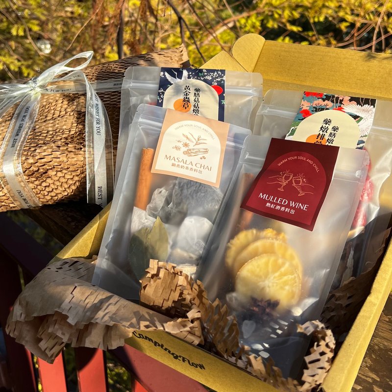 明星商品4入禮盒組 | 熱紅酒 鍋煮奶茶 藥膳燉煮包 - 茶葉/茶包/水果茶 - 新鮮食材