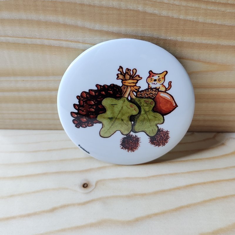 Pick up pine cones / smile feed Hellohello Illustrator log badge pin