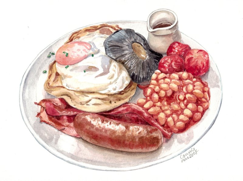 Original Watercolour Painting (7.5" x 5.5") - English Breakfast