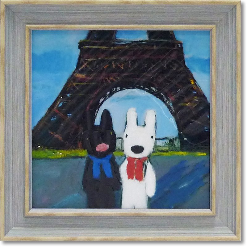 "Lisa and Casper" mini with box copy painting - Paris Tower