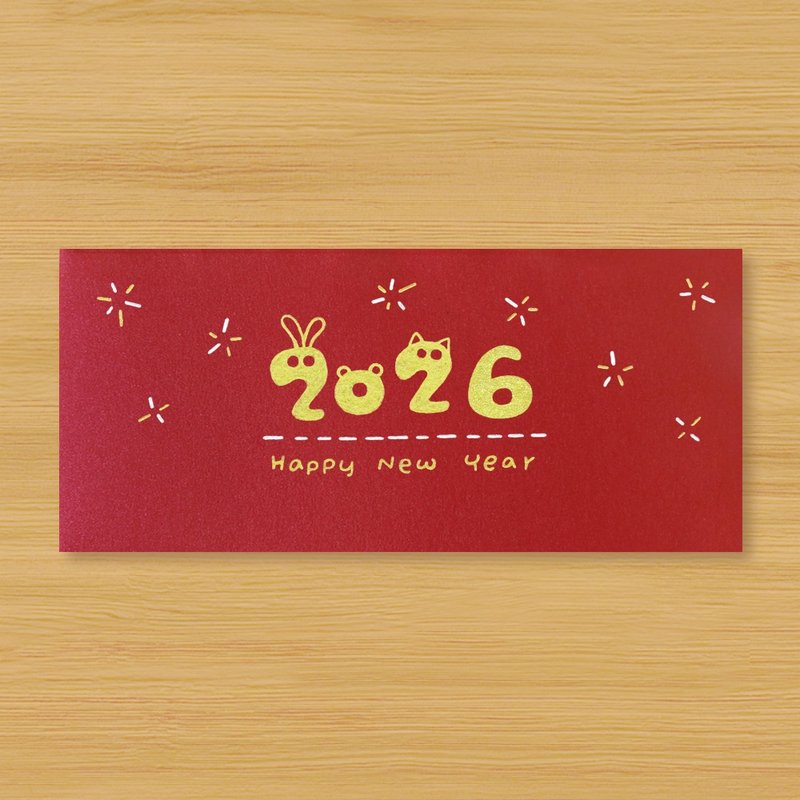【2026 Happy New Year】手作手繪 紅包袋 信封袋 - 紅包袋/春聯 - 紙 紅色