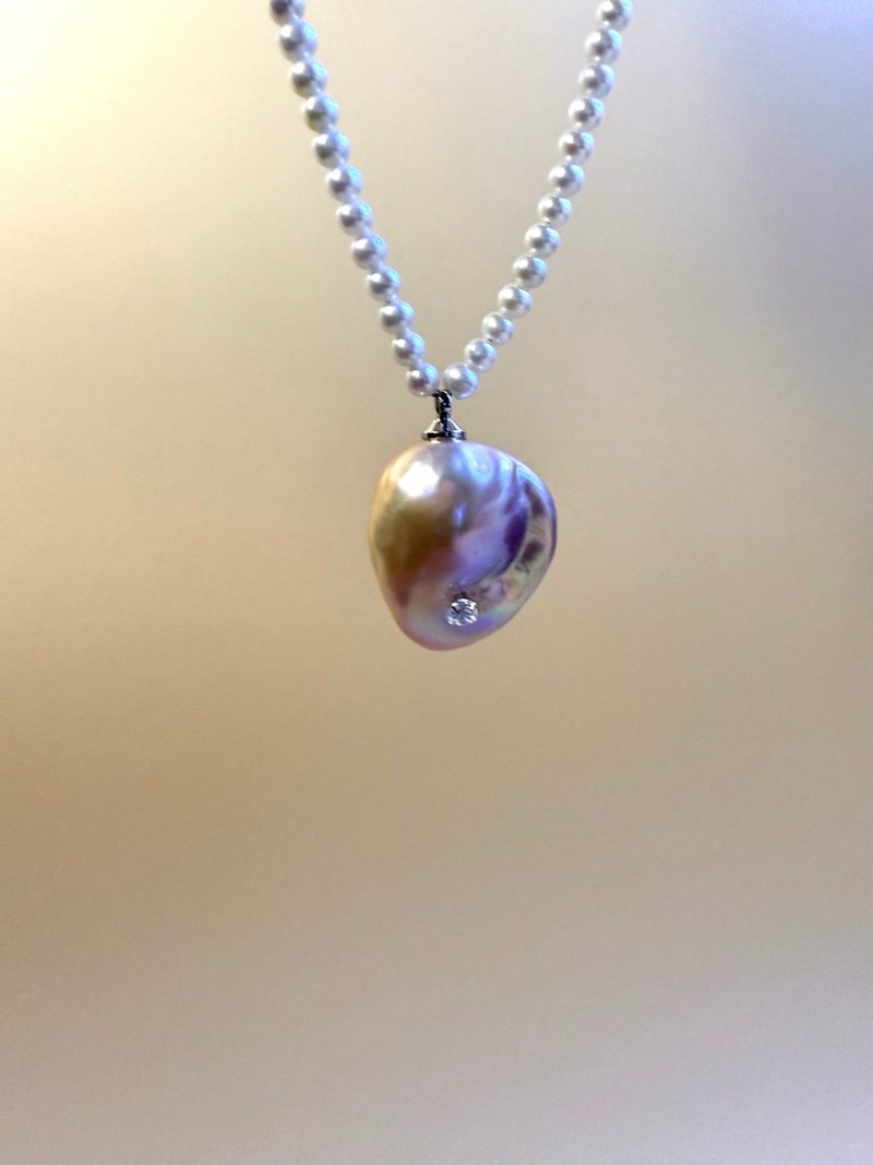 緋露 巴洛克珍珠頸鏈 - 項鍊 - 珍珠 紫色